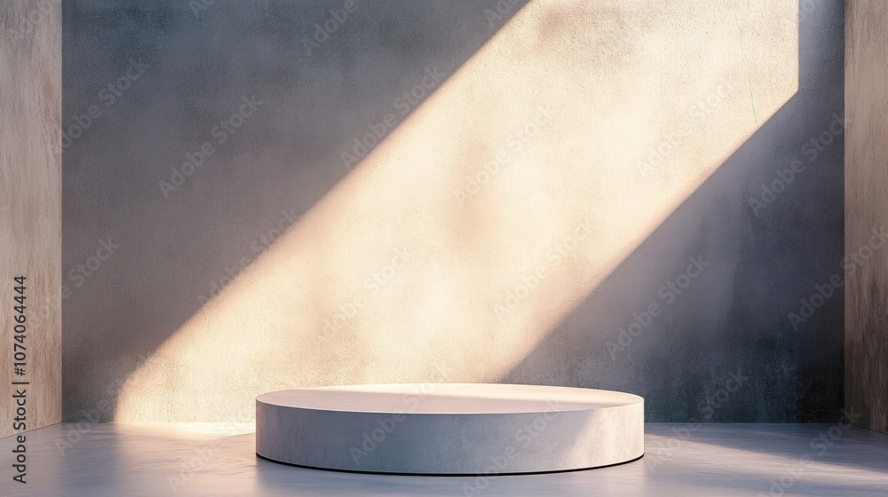 Leinwandbilder abstract background featuring a podium and wall scene created through 3d illustration and rendering