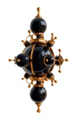 Fototapeta premium An artistic representation of a celestial orb with intricate golden details.