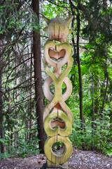 Heart-Shaped Wooden Sculpture in the Dolomite Forest