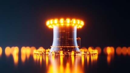 Stylized vibrant representation of a power generator with glowing elements.