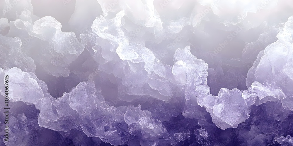 Poster a mesmerizing abstract background featuring soft, billowing clouds in shades of lavender and white, 