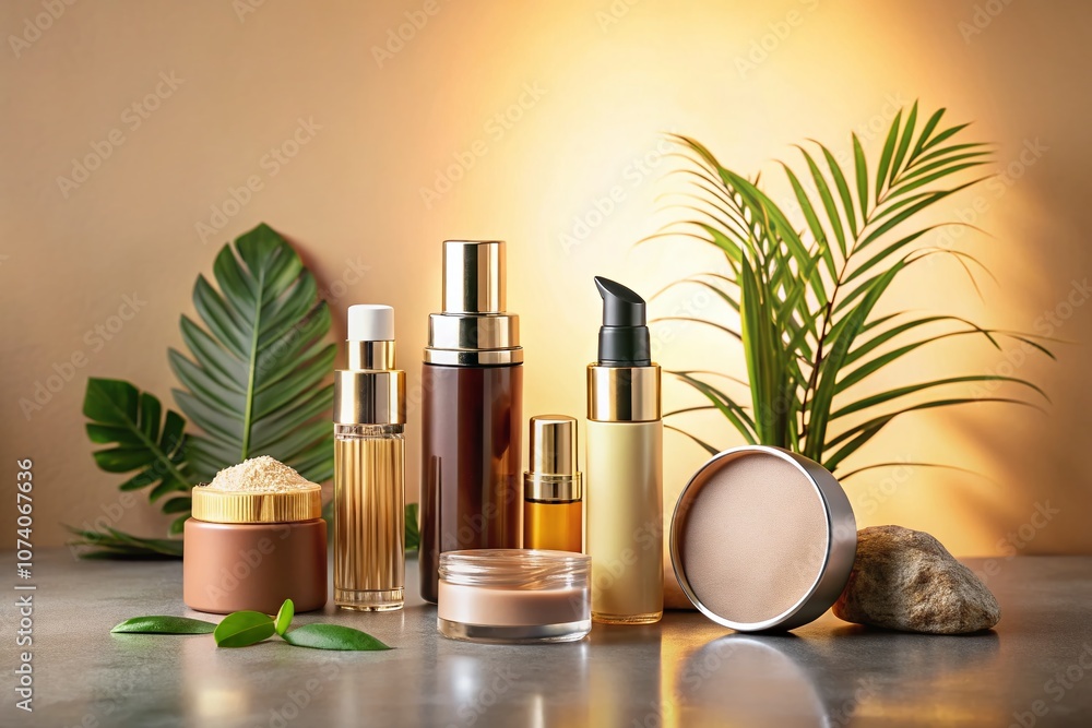 Aufkleber captivating product photography of five unique items displayed elegantly on a minimalist background 
