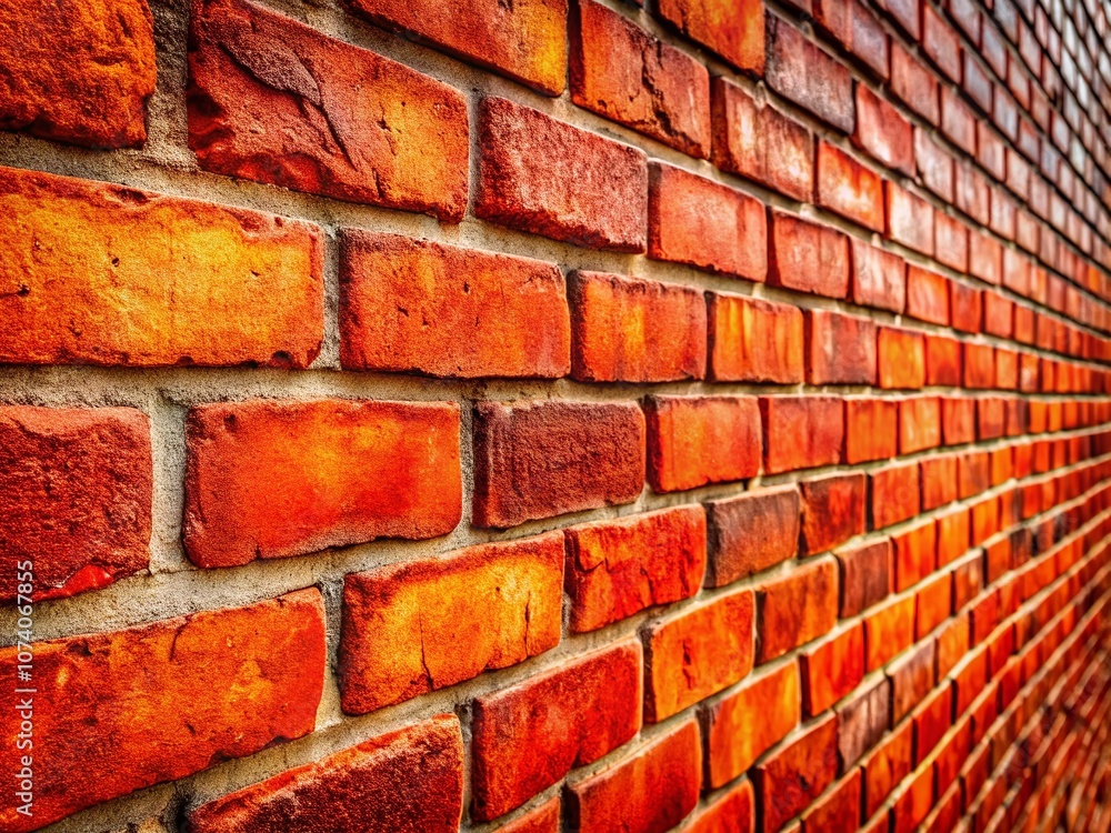 Poster captivating red brick wall background with right position main subject and ample copy space for text
