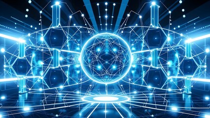 Fototapeta premium Artificial Intelligence Network Connections Digital Technology Interface