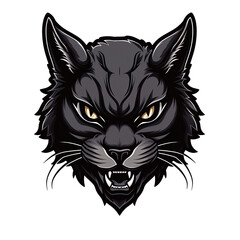 Fototapeta premium black cat head decal