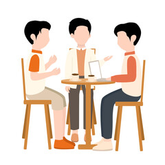 Business Man Meeting for Work Illustration