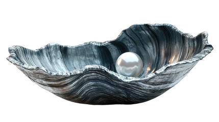 Giant clam shell open with lustrous pearl inside, showcasing luxury and elegance. This stunning piece highlights beauty of nature treasures
