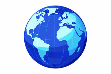 Blue globe isolated on white background