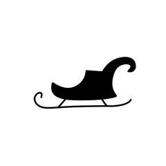 Santa's sleigh silhouette icon