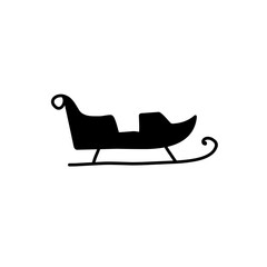 Santa's sleigh silhouette icon