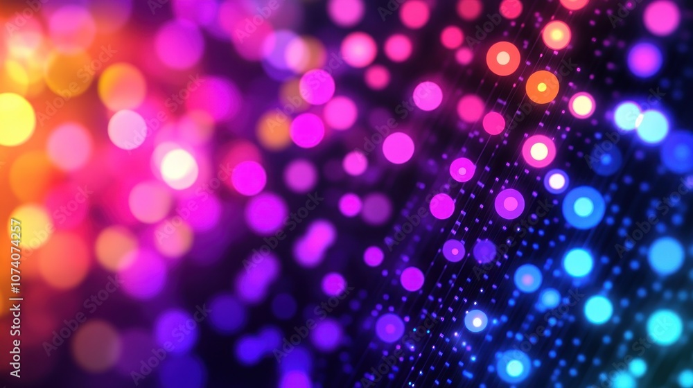 Poster colorful bokeh lights creating a vibrant abstract background.