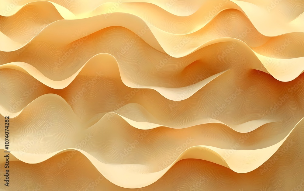 Poster a captivating abstract image of soft, flowing lines in warm beige tones, creating a sense of movemen