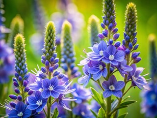 Close-Up of Beautiful Veronica Flowers Showcasing Delicate Petals and Vibrant Colors in Nature's Garden, Perfect for Floral Arrangements and Botanical Illustrations