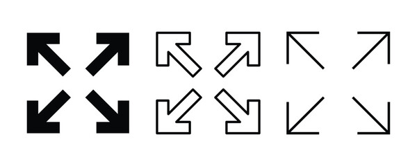 Full screen sign icon vector, outline linear style sign for mobile concept and web design.