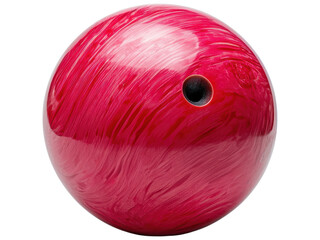 Vibrant Pink Bowling Ball with Unique Swirl Patterns on a Transparent Background for Dynamic Visual Appeal