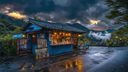 Obraz premium Mountain Retreat: A Stationery Shop