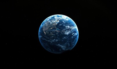 Obraz premium A Detailed View of Earth From Space with Visible City Lights and Cloud Formations