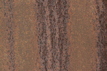 Texture or background of the walls of rusted steel sheets are an orange color, very dark and...