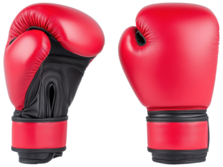 High-Quality Red Boxing Gloves on a Transparent Background for Sports, Fitness, and Martial Arts Illustrations and Designs