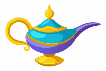 Magic genie lamp with white background