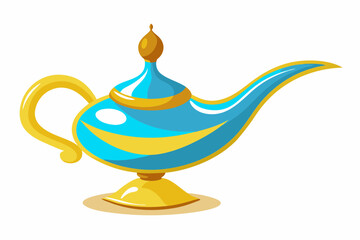 Magic genie lamp with white background
