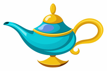 Magic genie lamp with white background