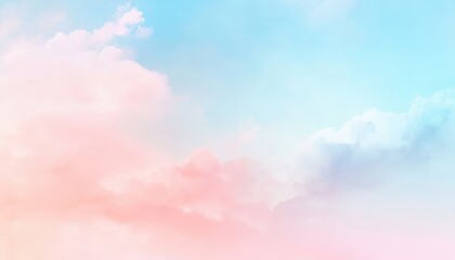 Pastel Sky with Soft White Clouds and Gradient Colors