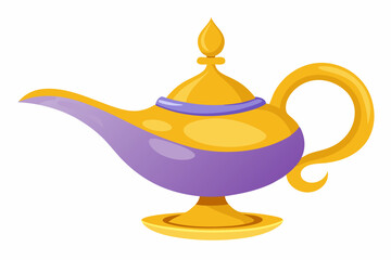 Magic genie lamp with white background