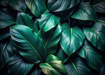 Dark Green Leaves Abstract Fashion Photography Background for Elegant Textures and Natural Aesthetics in Stylish Designs