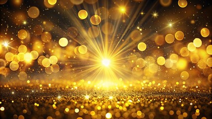 A sparkling, golden field of light with a burst of brilliance, like a celestial event in a universe of shimmering dust.