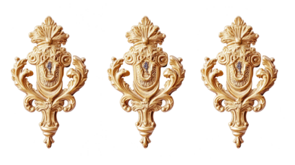 Heraldic Crests With Intricate Filigree on Transparent Background Generative AI