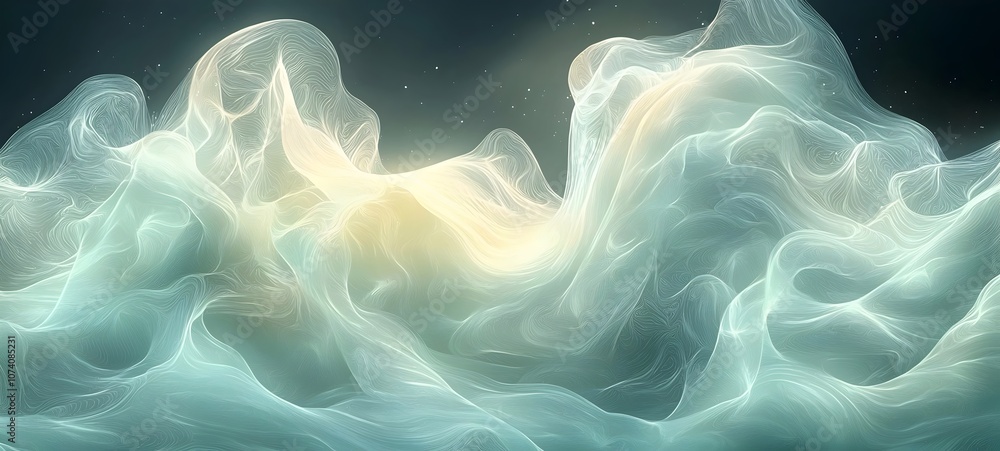 Poster a captivating abstract image showcasing ethereal wisps of light and color, creating a dreamlike land