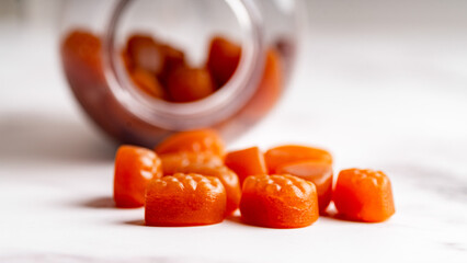 Bright and Airy Photo of Edible Gummies for Hair, Skin, and Nails