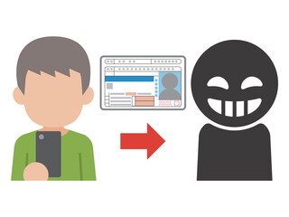 個人情報を入手する悪人のイラスト