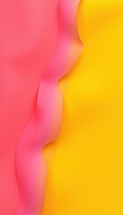 a pink and yellow background with a curved curve