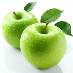Apples isolated on a with a white background, close up