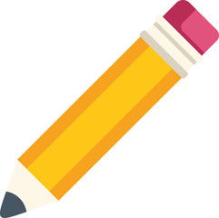 Classic yellow pencil with pink eraser, a timeless tool for writing, drawing, and creativity