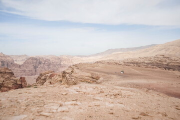 Naklejka premium landscape in the desert with mountains in Petra