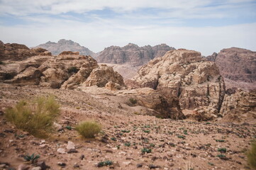  mountain landscape of Petra in the morning