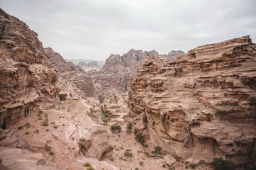  mountain landscape of Petra in the morning