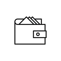 wallet icon vector design outline style