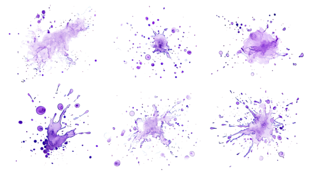 Vibrant Purple Ink Splashes on Transparent Background Generative AI - Powered by Adobe
