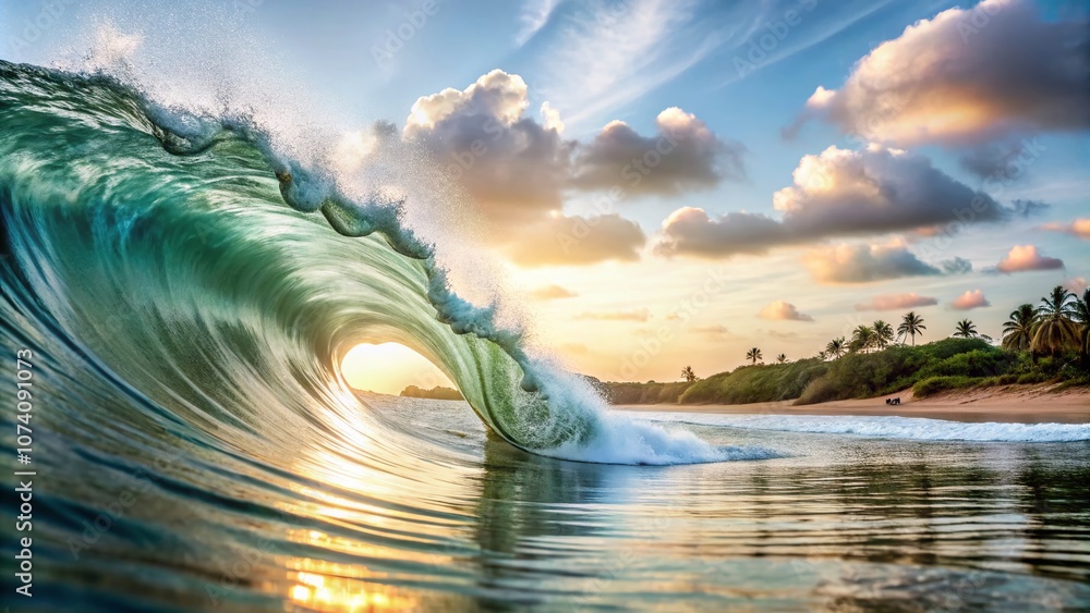 Poster elegant wave outline design with ample copy space for creative applications, perfect for backgrounds