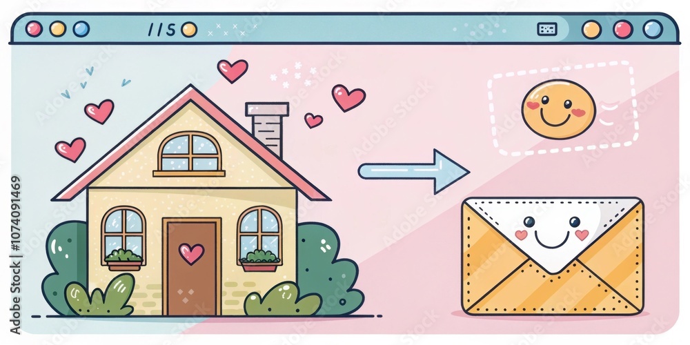 Aufkleber whimsical design an endearing browser interface adorned with colorful doodlestyle icons. the home ic