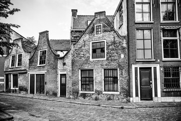 Schiedem, Netherlands - August 3, 2024: Classic architecture of Schiedam in the Netherlands
