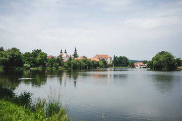 view of the town over the river
