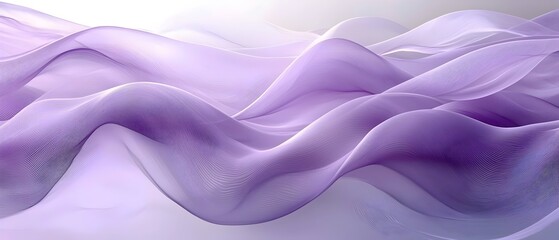 Fototapeta premium A mesmerizing abstract landscape featuring soft, flowing waves in shades of lavender and purple, creating a tranquil and dreamy atmosphere.