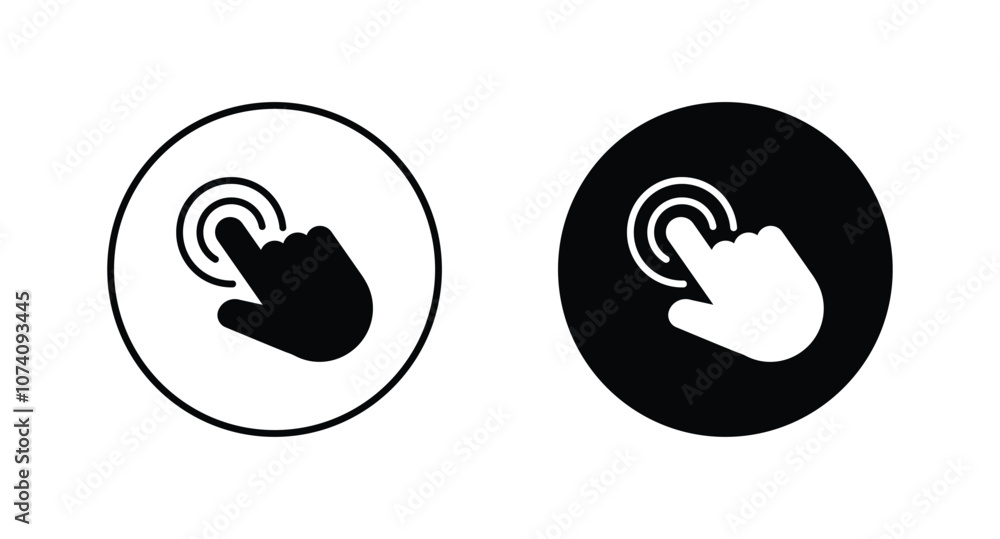 Poster pointing hand click icon. click cursor vector icon