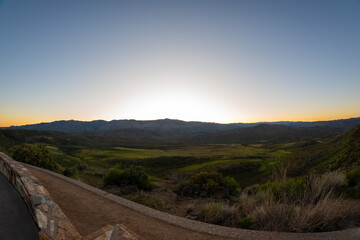sunset over the valley