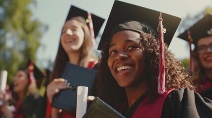 A graduation ceremony takes place at an alcoholfree party with graduates receiving mock diplomas and congratulatory cheers from their friends and family.